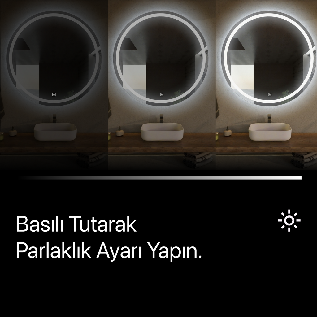 Dokunmatik Asimetrik LED Ayna