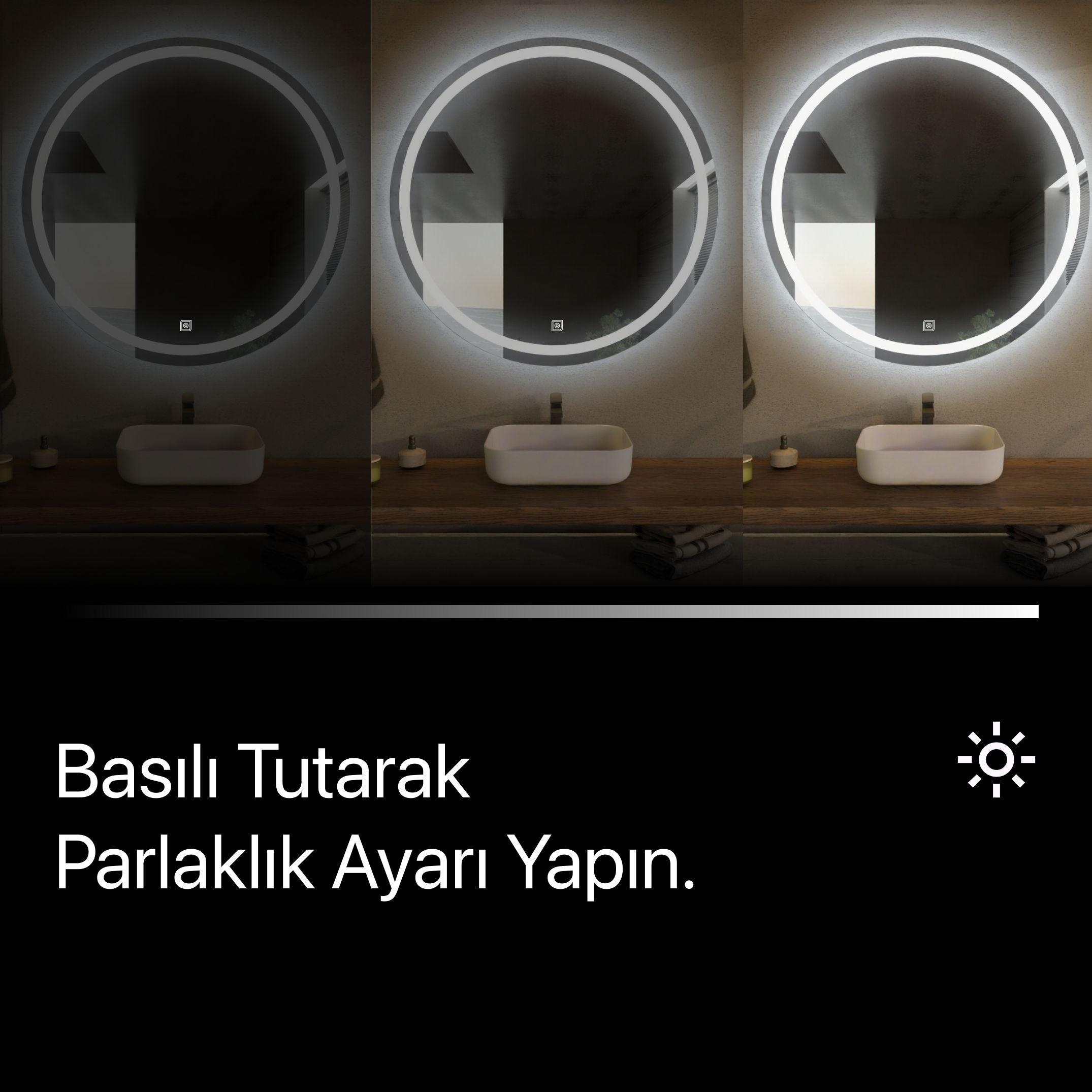 Dokunmatik Asimetrik LED Ayna